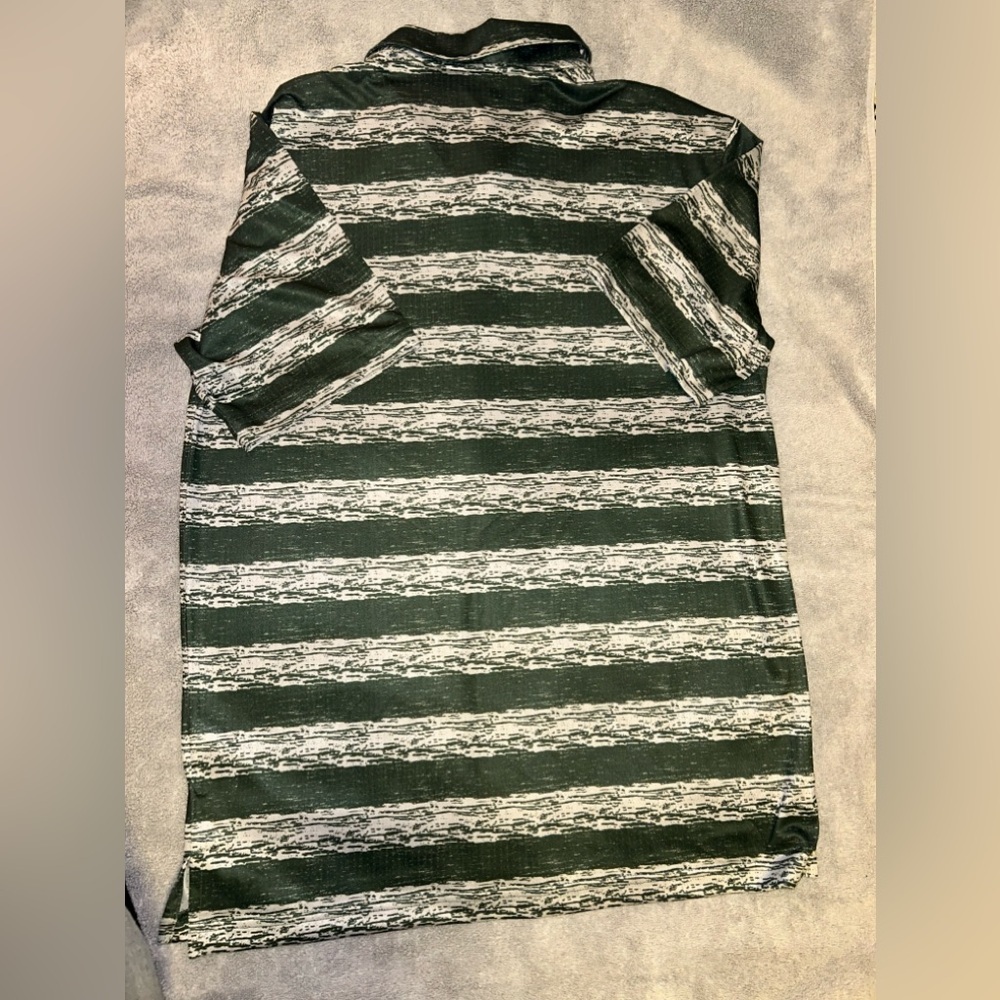 Green Striped Adidas Golf Polo Shirt. Size medium - Picture 4 of 4
